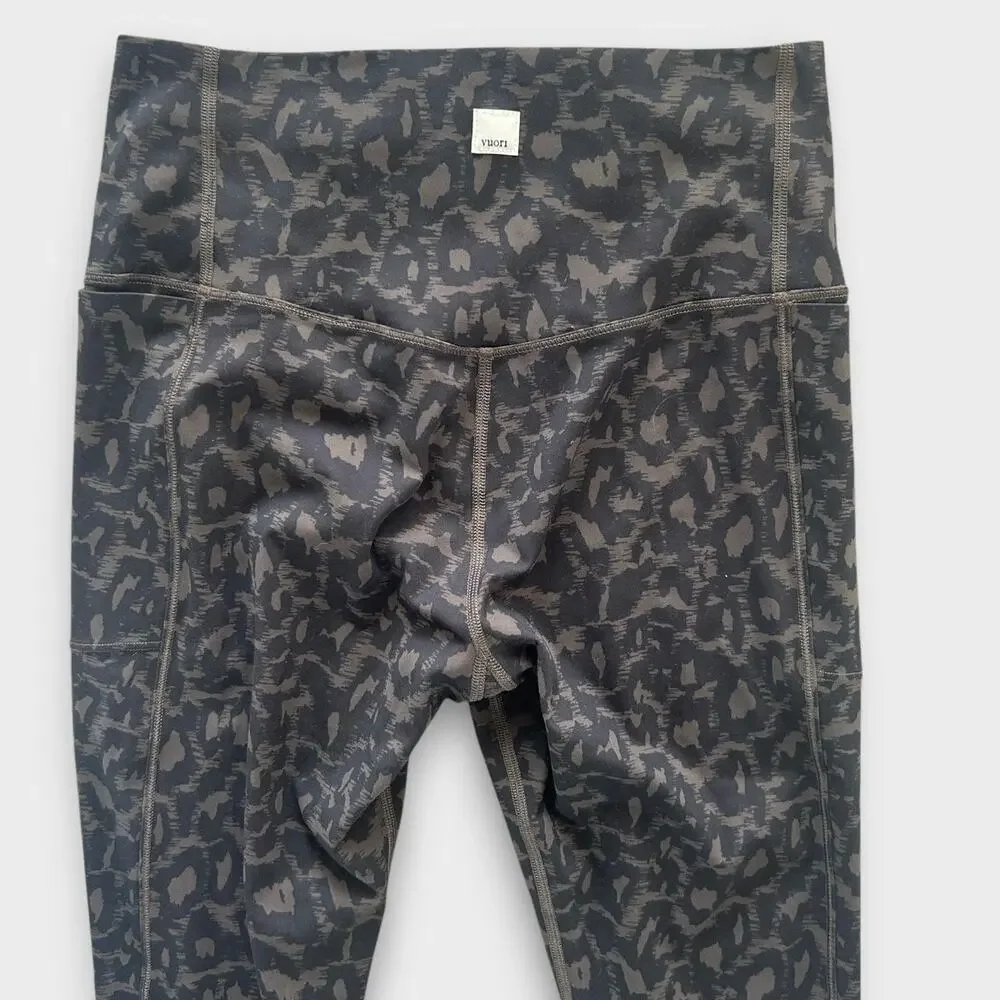Vuori Leggings Women’s Small Olive Leopard Print High Rise Pocket Yoga Pants - Picture 6 of 7